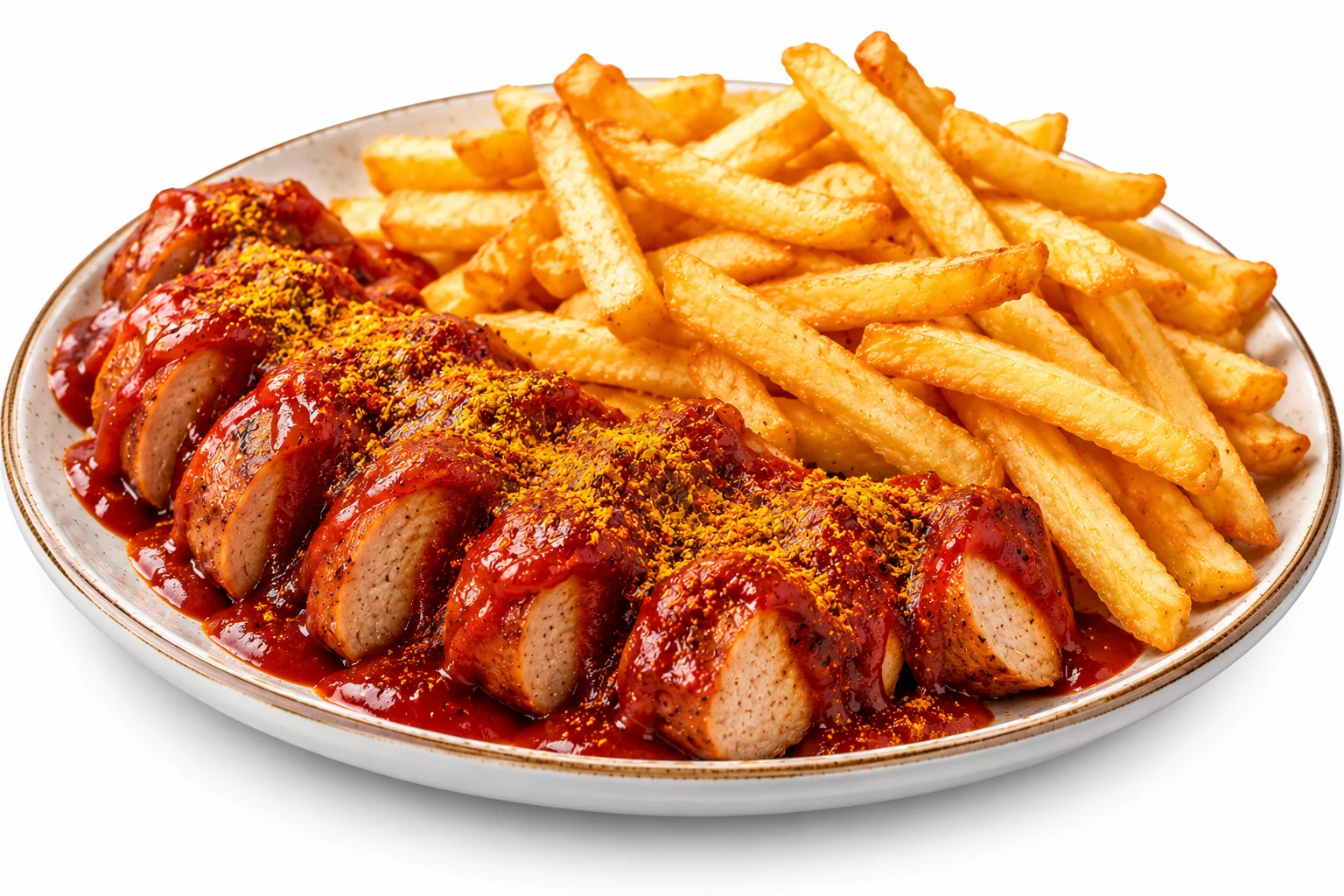 Currywurst mit Pommes frites